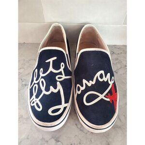 Kate Spade Lets Fly Away Womens Navy Blue Slip-On Canvas Shoes Size 7